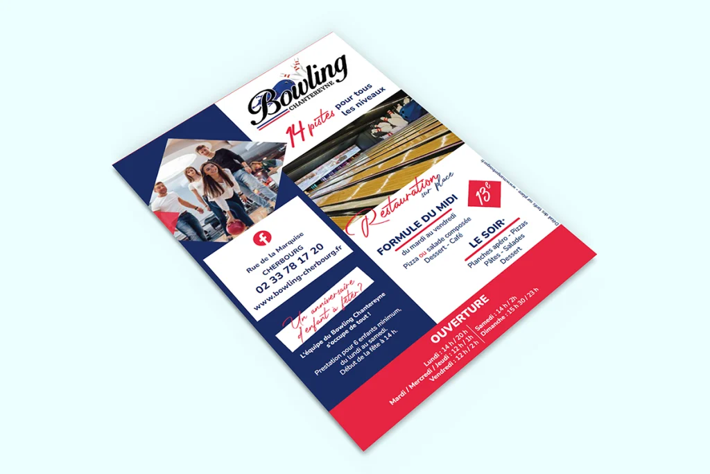 Annonce publicitaire pour le Bowling de Cherbourg