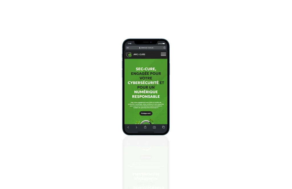 Site web de Sec-cure vu sur mobile