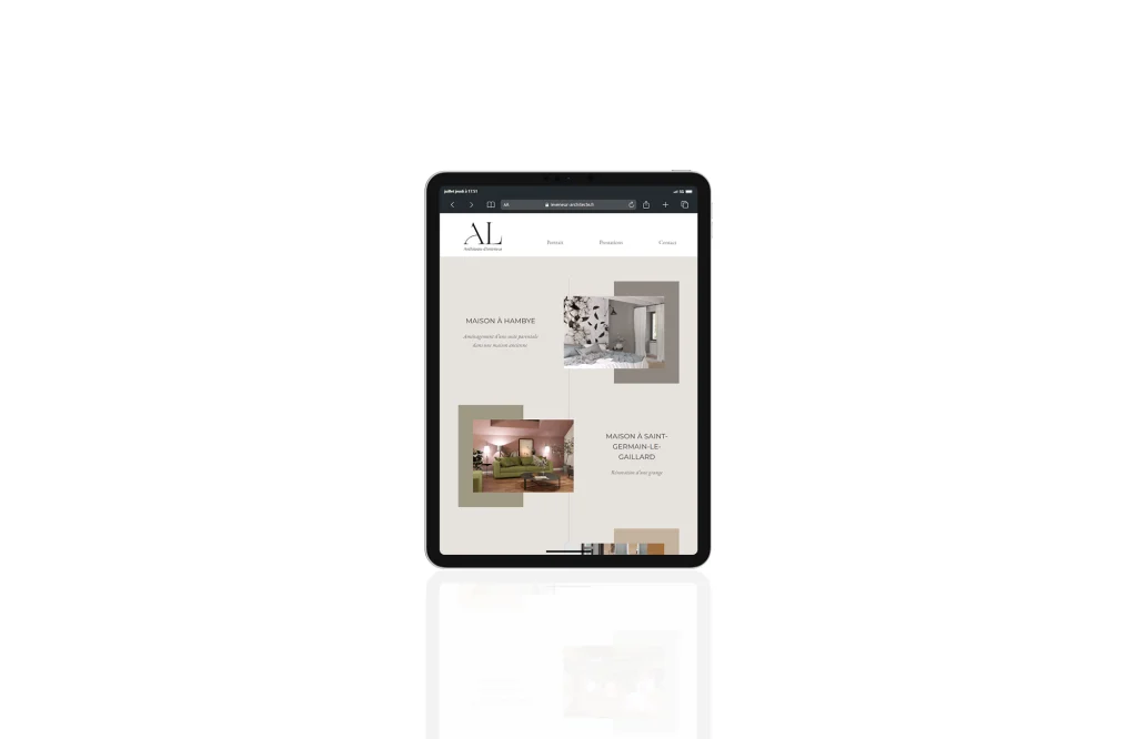 Site web d'Anaïs Leveneur vu sur tablette
