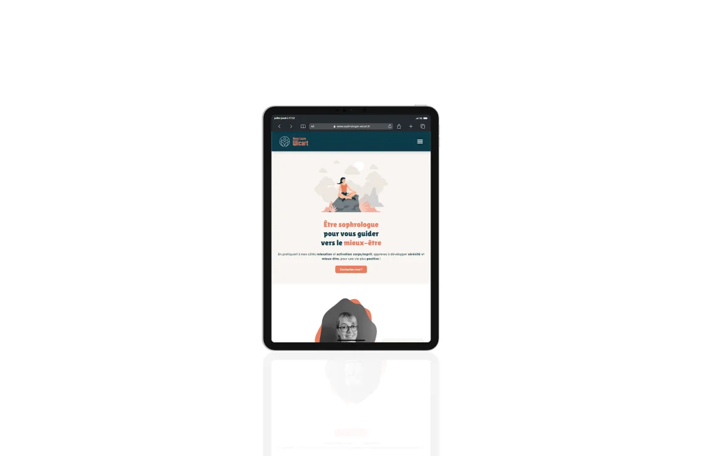 Site web d'Anne Laure Wicart vu sur tablette