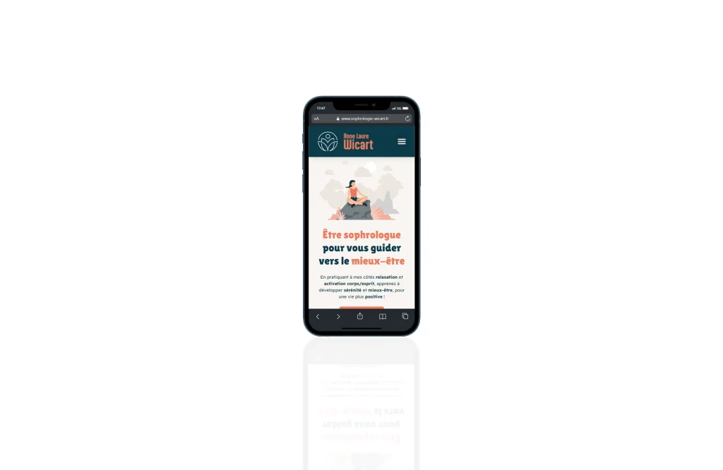 Site web d'Anne Laure Wicart vu sur mobile